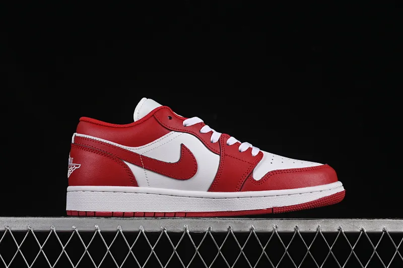 All categories Air Jordan Jordan series basketball shoes Air Jordan 1 Low Air Jordan 1 Low AJ1 Joe 1 white and red color low-top cultural and casual sneakers 553558-166